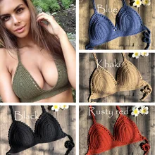 Женский сексуальный ручной работы вязаное бикини купальник черный бикини Топ вязаный Холтер купальный костюм пляжный бюстгальтер большой женский купальник