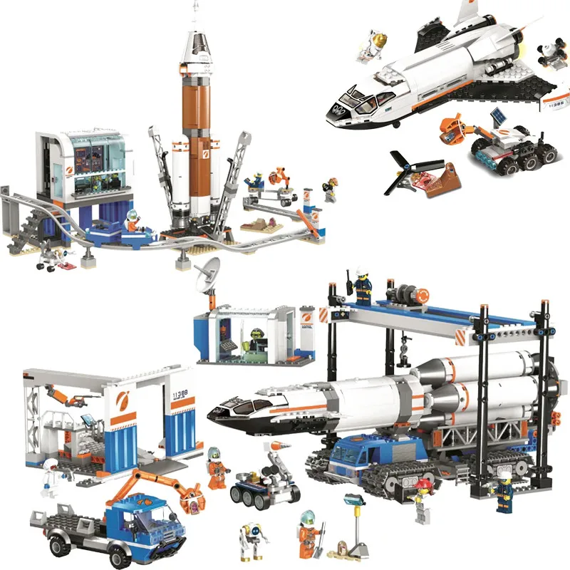 

Cities Rocket Assembly &transport Deep Space Rocket and Launch Control Compatible Lepining Building Blocks For child Toys