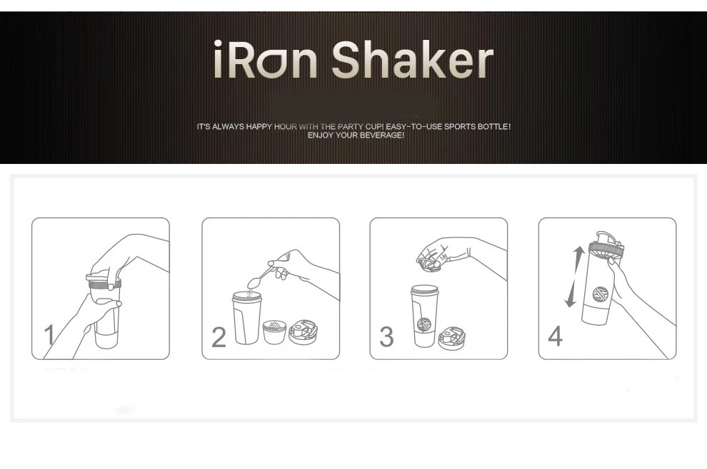 Shaker Outdoor Travel Portable Drinkware Tritan Plastic Whey Protein Powder Sport Shaker Bottle For Water Bottles With Straw