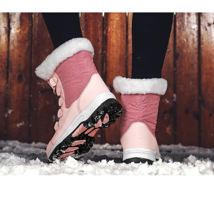 Г. Модные женские ботинки высококачественные зимние лыжные ботинки до середины икры женские удобные уличные Нескользящие резиновые сапоги на шнуровке