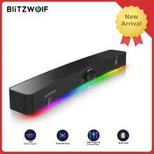 BlitzWolf BW-GS3 Computer Spiel Lautsprecher mit RGB Licht Leistungsstarke Bass 360 ° Stereo Sound USB 3,5mm Soundbar PC Lautsprecher für PC TV
