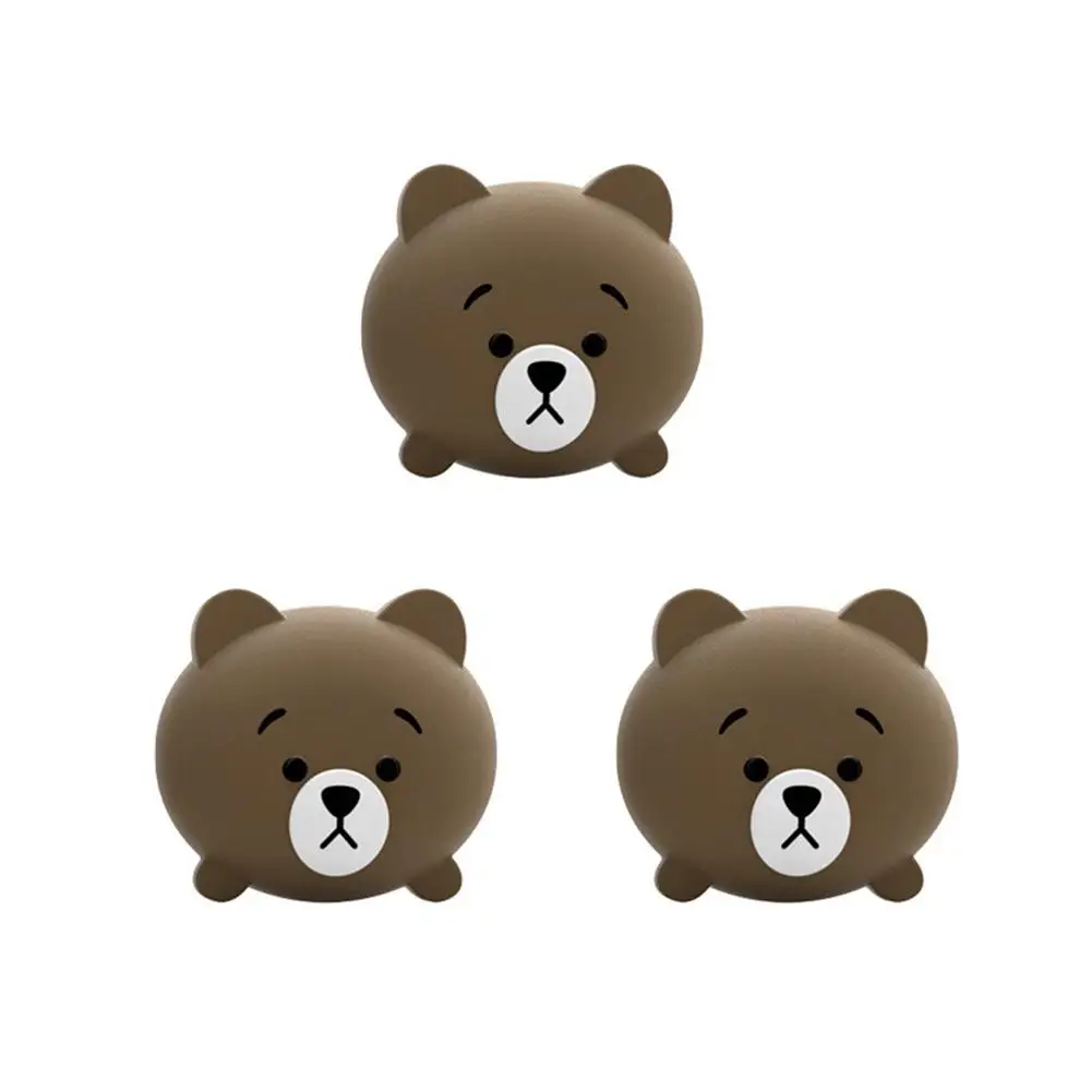 Coffee bear Yiwa 3 шт. дверная ручка против царапин подушка милый мультяшный дизайн многофункциональная подушка для двери Подушка против царапин - Цвет: Coffee bear