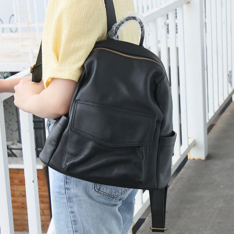 Genuine Leather Women's Backpacks  Large Luxury Leather Backpack - New  Luxury - Aliexpress