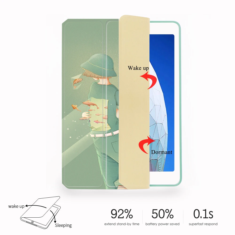 Literal Green Magnet Flip Cover For iPad Pro 9.7 air 10.5 Air2 Mini 1 2 3 4 5 Tablet Case cover for New iPad 9.7