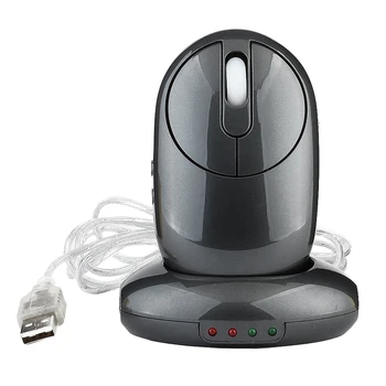

2.4G Wireless Rechargeable Mouse Optical 6D Gaming Mouse with 4 Ports USB Hub Charging Dock 1200DPI(Black)
