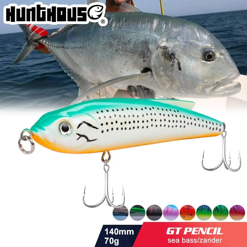 Hunthouse Тонущий Карандаш жесткая приманка для рыбалки Троллинг ловли окуня 14 см 70 г