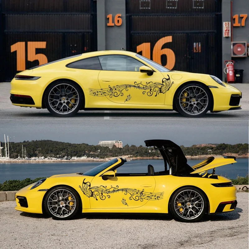 Автомобильный стикер для тела бабочка Примечание наклейка гирлянда музыка счет Примечания Автомобиль Стайлинг