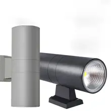 Алюминиевая трубка круглая настенная лампа черный серый вверх вниз открытый настенный светильник 10 Вт крыльцо сад Водонепроницаемый наружное освещение