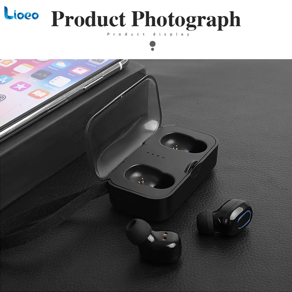 

LIOEO Wireless Earbuds Bluetooth Earphones In-earphone Handfrees Noise Cancelltion BT 5.0 Storage box