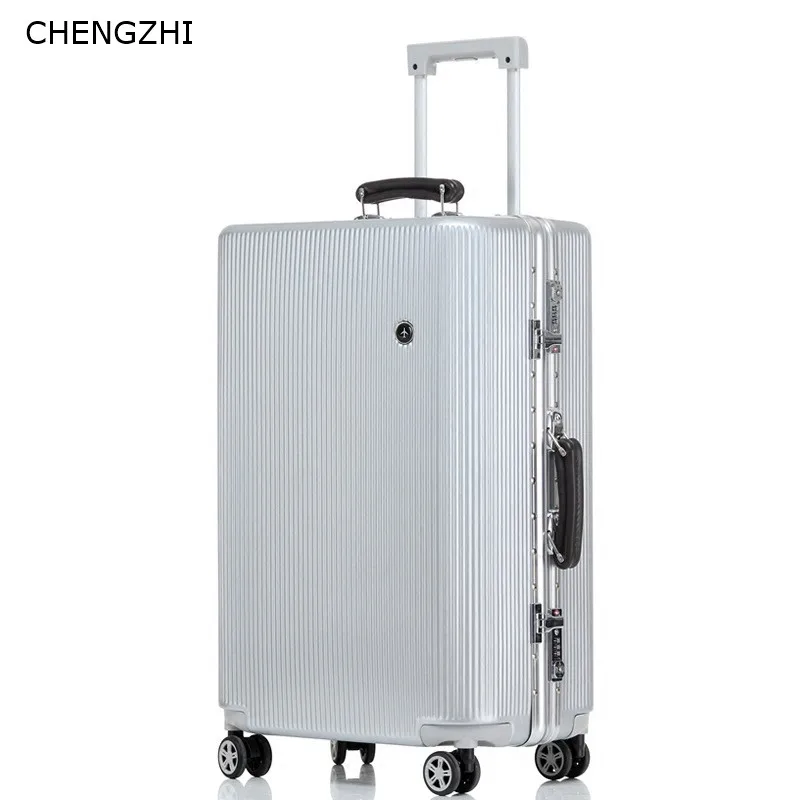 CHENGZHI 2" 24" 2" 29 дюймов Ретро устойчивый к царапинам алюминиевый каркас пароль багаж большой емкости бизнес Дорожный чемодан для мужчин и женщин