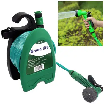 

Home Garden Portable Reel Spray Set 10 Meter Watering Hose Irrigation System Yard Pipe Easy Storage Car Wash Wall Hanging