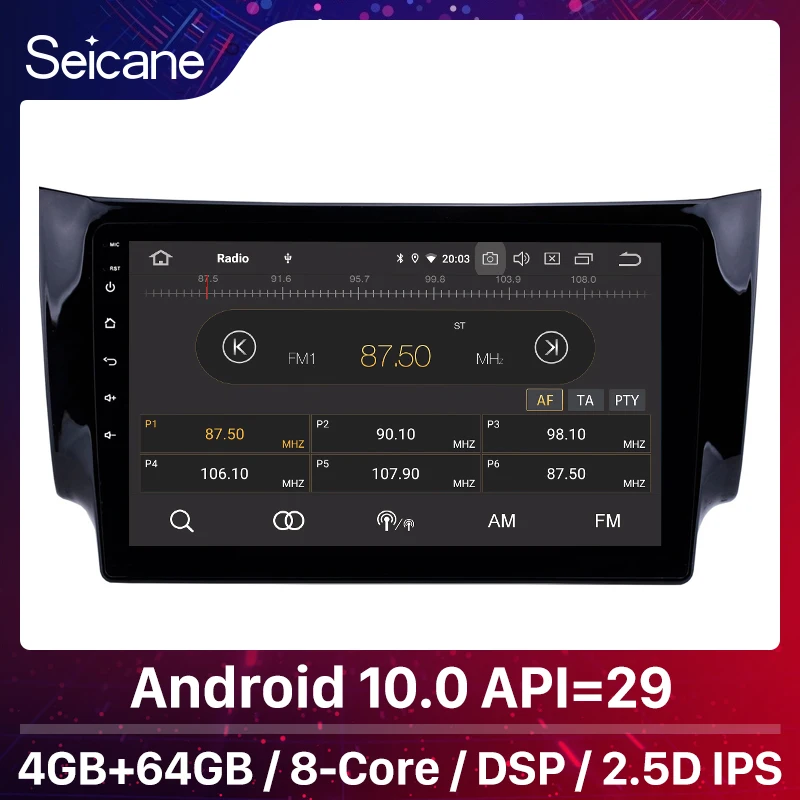Seicane Android 10 0 IPS 2.5D экран автомобильный GPS навигатор радио для 2012 2013 2014 2015 2016 NISSAN SYLPHY