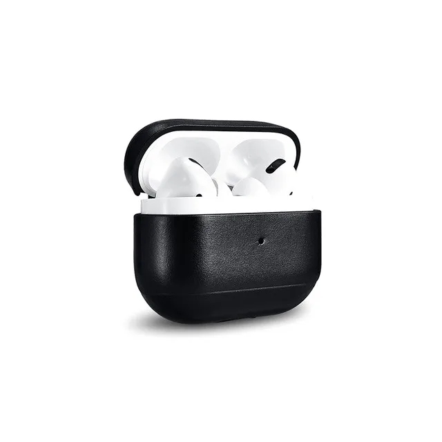 Black Роскошный чехол из натуральной кожи для Apple Airpods Pro, модный защитный чехол, чехол для Air pods 1and2, чехол для ключей - Цвет: Black
