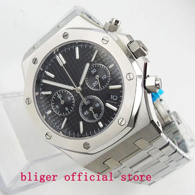 Часы мужские кварцевые из нержавеющей стали 43 мм с сапфировым стеклом|Кварцевые