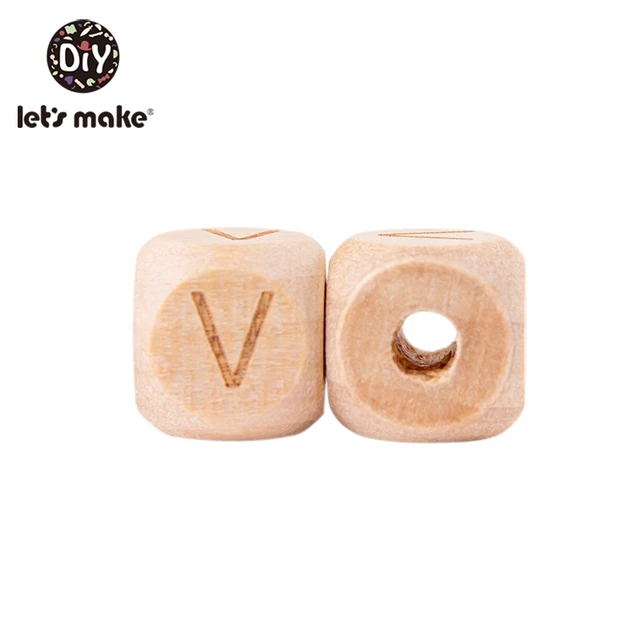Let'S Make Wooden Beads For Rattles 500Pc Square Beech Wood Alphat English Letter Beads Baby Toys Diy Handmaking Wooden Teether V