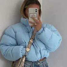 

Light Warm Loose Temperament Blue Jacket Femal Large Size 2021 Women's Padded Clothes Jacket Long Sleeve Clothes Women Coat