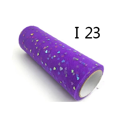 23 Purple red 15 см 10 ярдов блестки сердце Тюль рулоны Свадебные украшения марияж ткань тюль с блестками в руллонах DIY ремесло день рождения принадлежности - Цвет: 23 Purple red