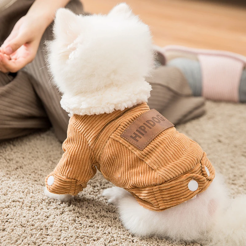 Corduroy Pet Cat Clothes For Dogs Coat Jacket Cactus Dog Clothes Chihuahua French Bulldog Clothing For Dogs Costume Ropa Perro