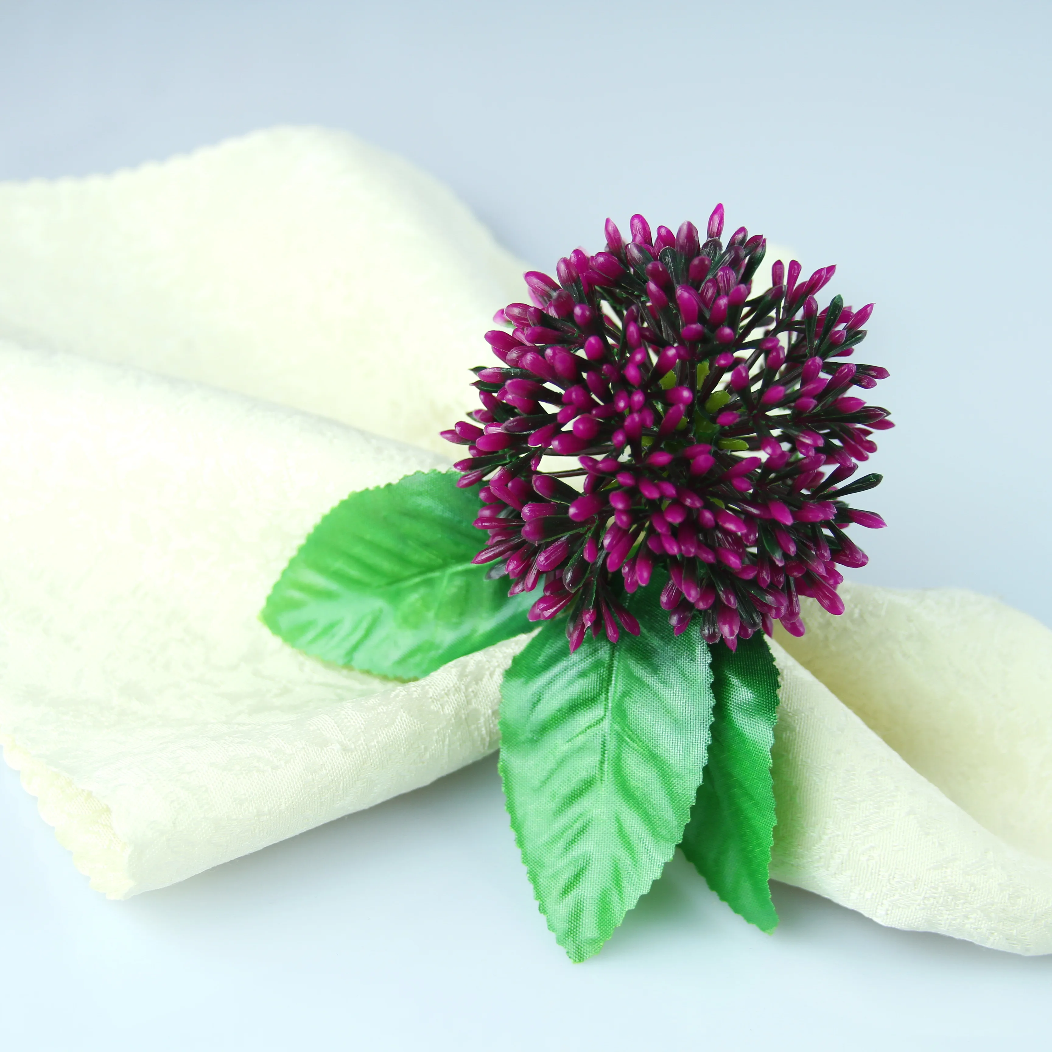 

Free Shipping Artificial Elegant Plant Napkin Ring Holder 10 Pcs qn21041507