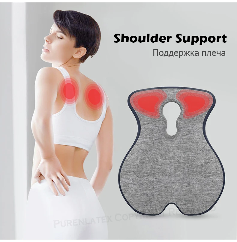 Purenlatex Chair Cushion Set Memory Foam Seat Cushion Lumbar Support Orthopedic Pillow Protect Coccyx Relieve Back Pain Car Seat