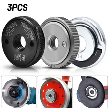 1/3 pces rebarbadora de ângulo m14 rosca interior exterior conjunto porca flange porca rápida substituição de potência flange porca conjunto ferramenta 46 50mm de alta qualidade
