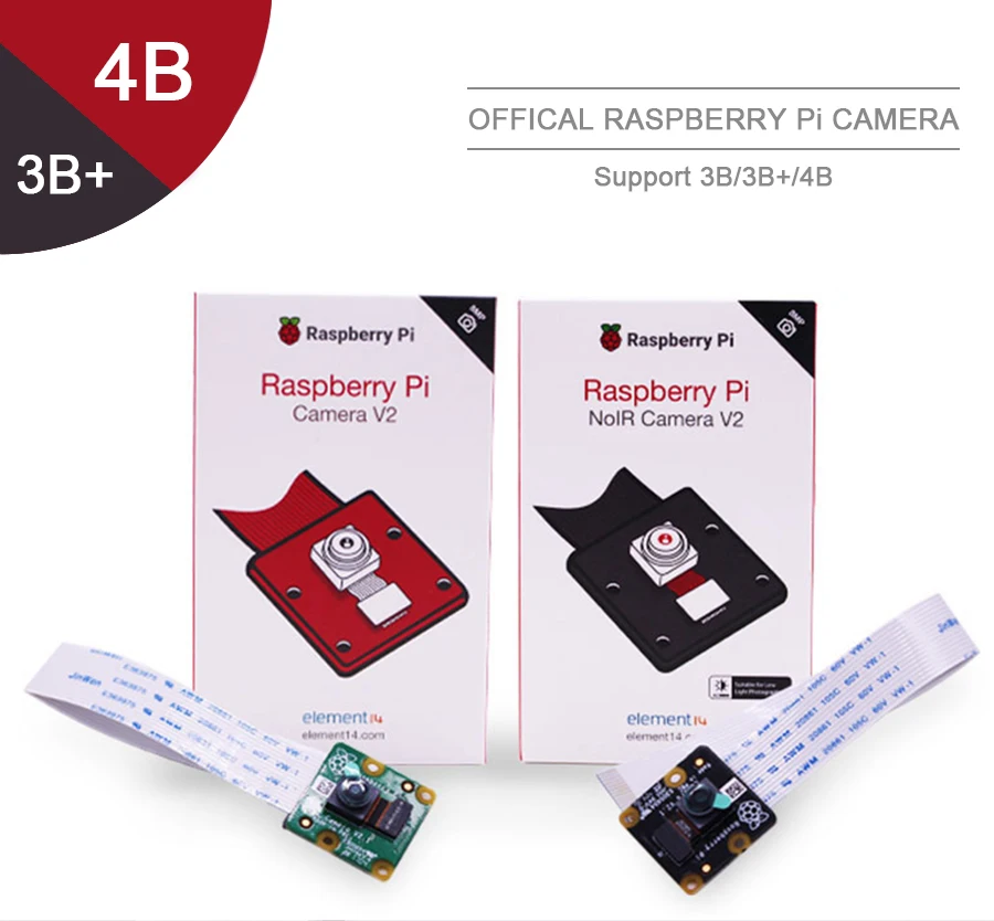 Billige Offizielle RaspberryPi Kamera V2 Modul mit Sony IMX219 Licht empfindlichen Chips 8MP Pixel 1080P Video Unterstützung Raspberry Pi 3b + PI4