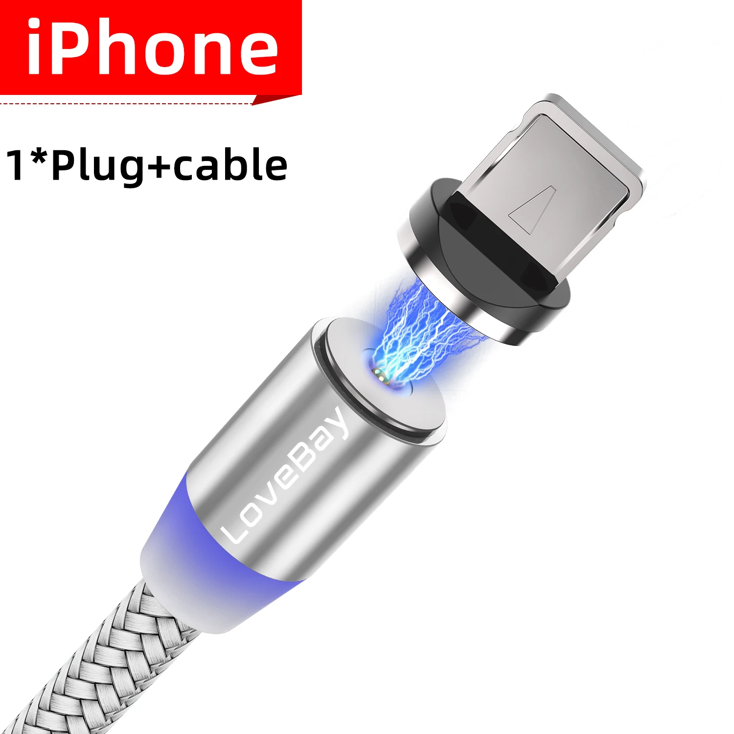 Lovebay чехол Магнитный USB кабель для быстрой зарядки для Iphone TYPE-C микро 0,5/1/2/3 м Магнит USB кабель для мобильного телефона Зарядка через usb шнур - Цвет: Sliver for iphone