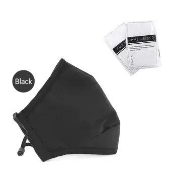 

Cotton PM2.5 Black mouth Mask Face masks Care anti dust mask Activated carbon filter Windproof Mouth-muffle proof
