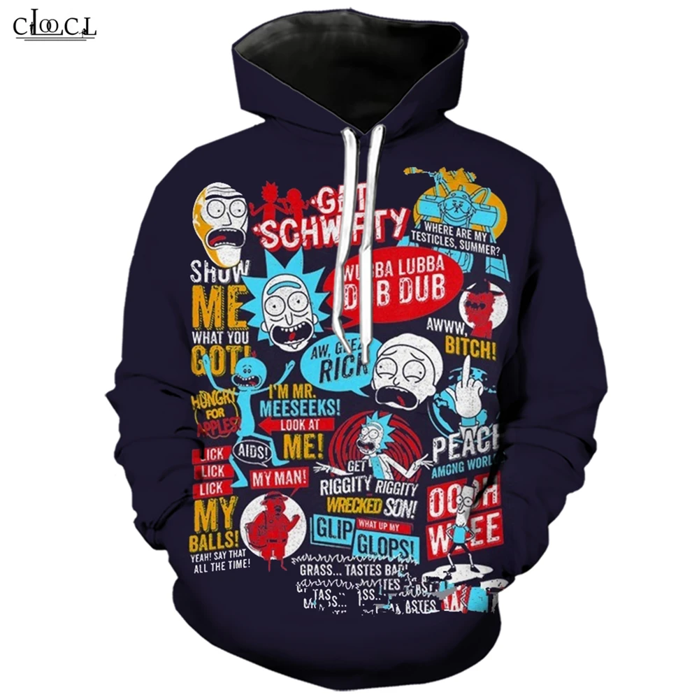 Hoodie 18 Женские и мужские толстовки с капюшоном с рисунком Рикки и Морти, толстовки с длинными рукавами и 3D принтом, повседневные пуловеры, уличная одежда для пар - Цвет: Hoodie 18