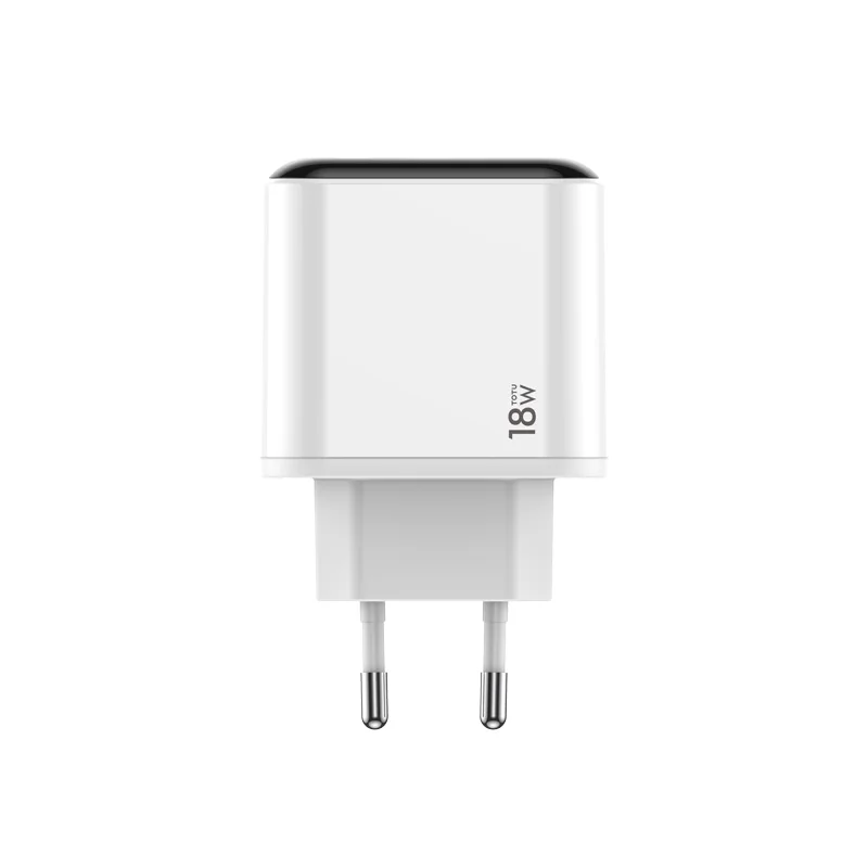 TOTU QC3.0 светодиодный дисплей с европейской вилкой, двойной USB, быстрое зарядное устройство для iPhone, зарядное устройство для samsung, Xiaomi, настенное зарядное устройство, адаптер - Цвет: UK PLUG