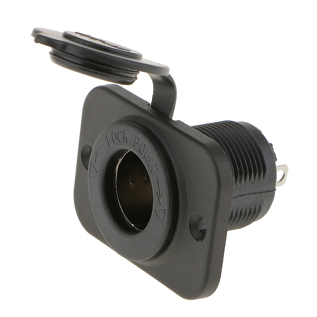 12V-24V Motorcycle Waterproof Cigarette Lighter Socket Power Outlet Plug 
