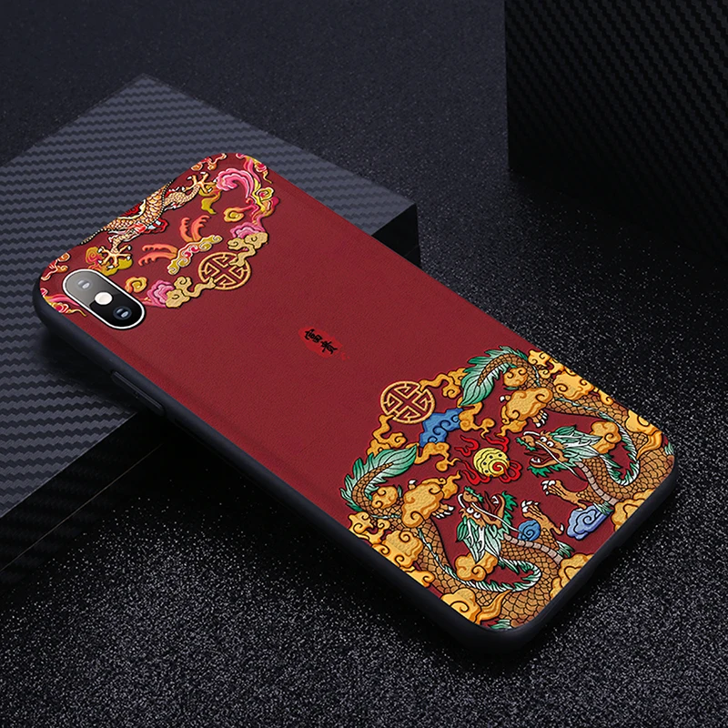 CENMASO для IPhone XR, чехол для IPhone 7, 8 Plus, X, XS Max, китайский дизайн, ультра тонкий мягкий кожаный чехол для IPhone 7, 8, чехол
