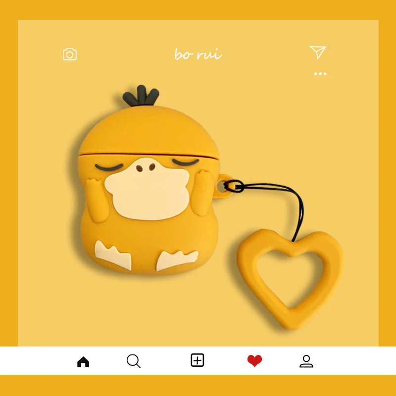 

For AirPods Case Psyduck Pokemons Ring Soft Cover