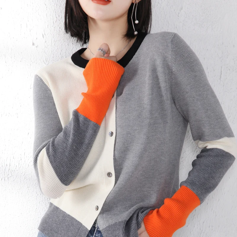 

adohon 2020 Cardigans for woman summer sweaters knitted jumper High Quality Female knitwear O-neck cool comfortable Patchwork