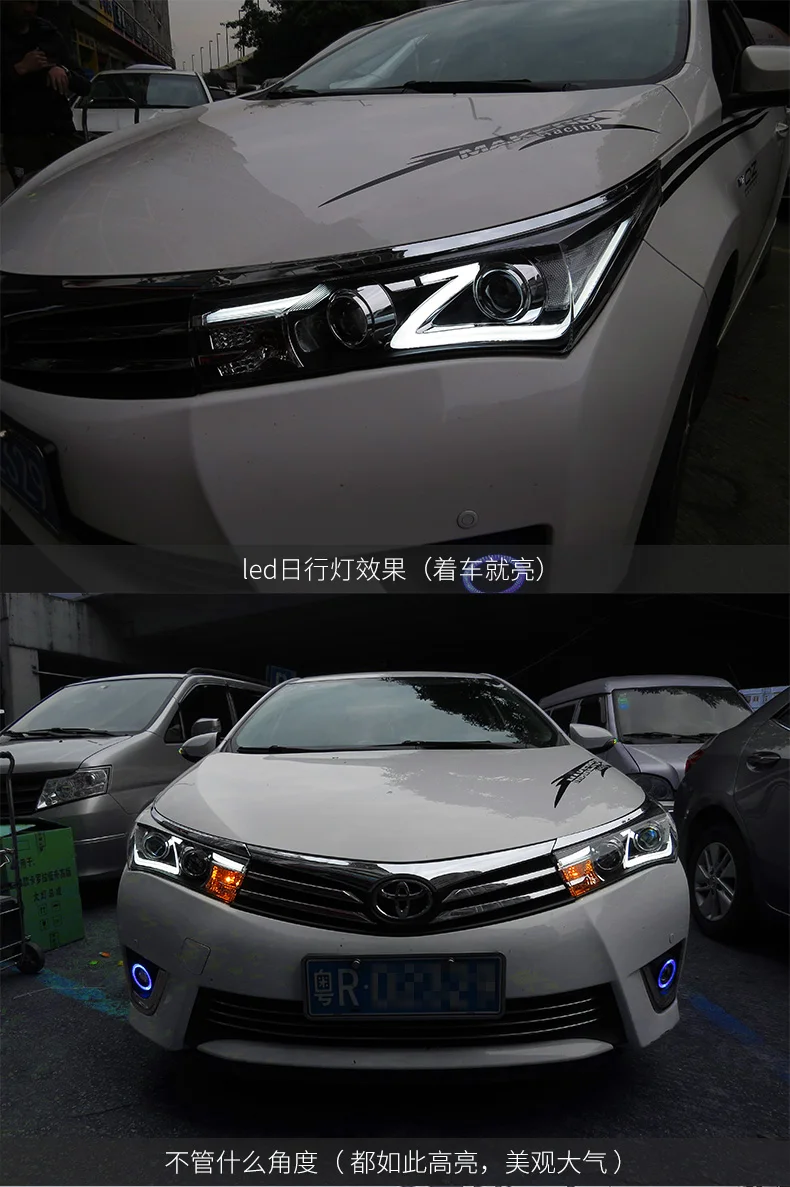 Автомобильный Стайлинг Головной фонарь для Toyota corolla фары- светодиодный фонарь биксеноновый светодиодный DRL crolla фары в сборе