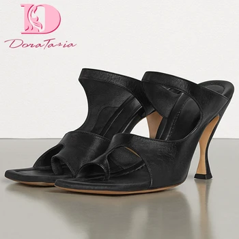 

Doratasia 2020 Dropship INS HOT Big Size 43 Luxury Brand High Heel Flip Flops Party Summer Sandals Mules Pumps Woman Shoes Women