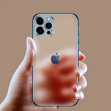 Luxury Square Frame Plating Clear Phone Case For iPhone 12 11 Pro Max Mini X XR XS 7 8 Plus SE 2 2020 Transparent Silicone Cover