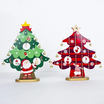 

Wooden Illuminate Christmas Trees Decor Ornaments Festival Party Xmas Tree Home Table Desk Decoration Kids Christmas Gifts