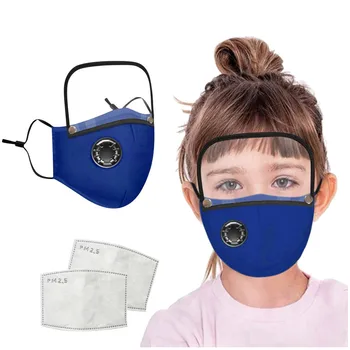 

Kids Children Washable Reusable Face Mask With Filter And Detachable Eye Shield Mask For Face Kids Anti-fog Windproof Mouth Mask