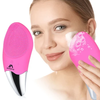 

Facial Cleansing Brush Electric Sonic Face Cleaner Deep Pore Cleaning Skin Massager Mini Silicone Face Cleansing Brush Device