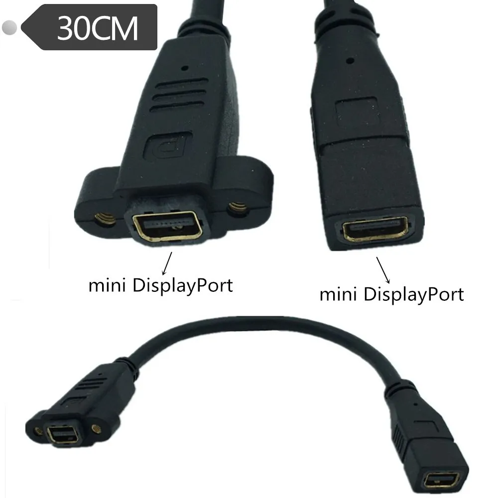 30 см DisplayPort to displayport Female DP Удлинительный кабель порт дисплея с винт крепления
