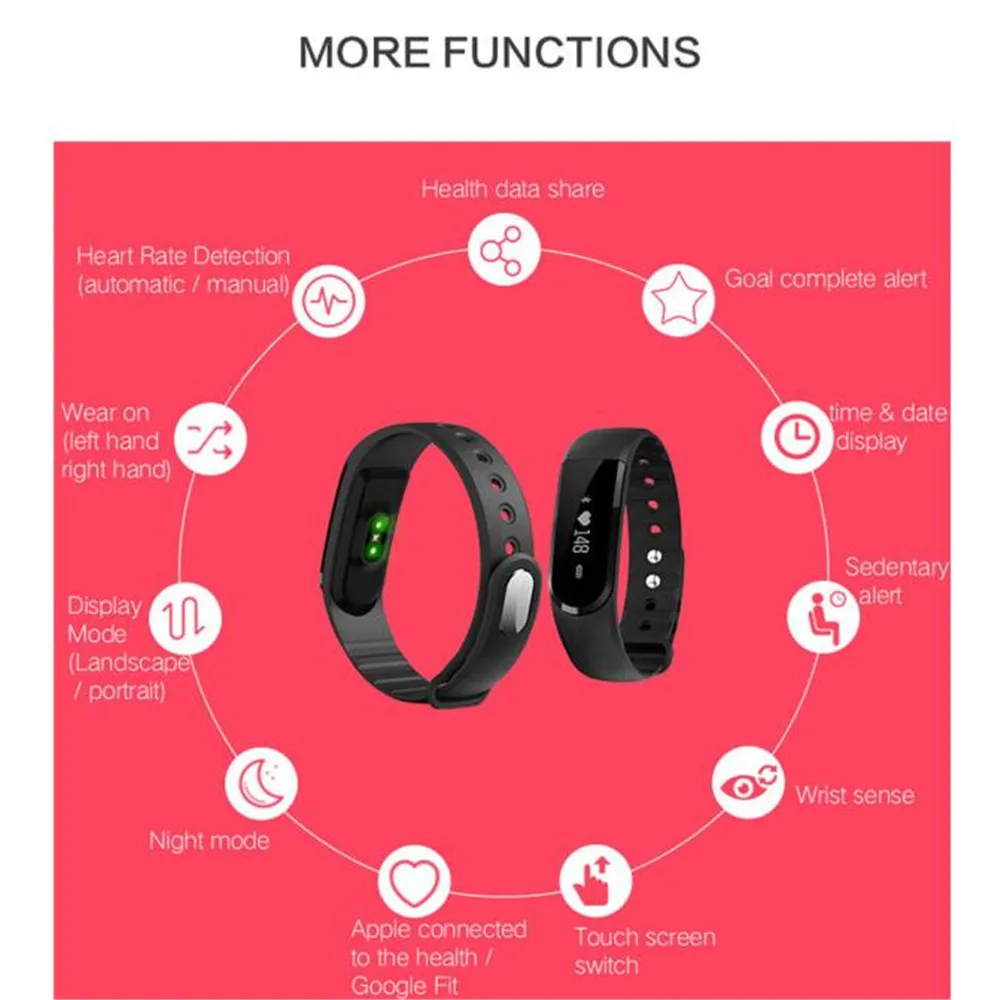 ID101HR Bluetooth Смарт-Браслет фитнес-трекер монитор сердечного ритма умный Браслет носимые устройства для IOS Android