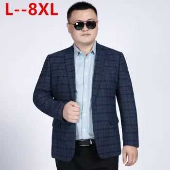 

Big 8XL 7XL 6XL Plaid Blazer Mens Blazer Homme Vestidos De Novia Slim Fit Business Veste Homme Costume Mens Office Check Jacket