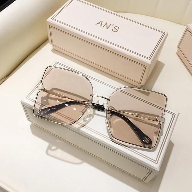 New Sunglasses Women Oversized Cat Eye Eyewear 2021 Gradient Brown Pink  Rimless Sun Glasses for Female Gift Brand Designer Uv400 - AliExpress