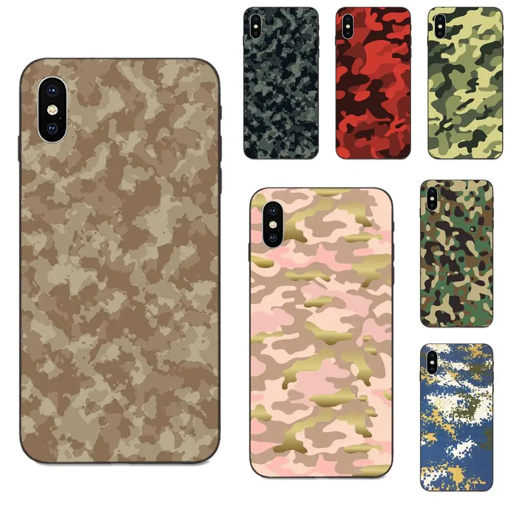 Мягкий мобильный телефон для Apple iPhone 4 4S 5 5S SE 6 6S 7 8 Plus X XS Max XR Army Green Camou Flage | Мобильные