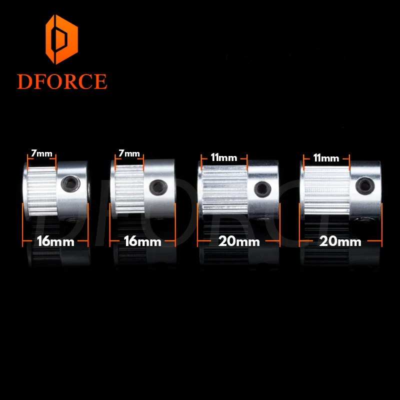 DFORCE 9 мм 2GT 20 зубьев алюминиевый зубчатый приводной ремень GT2 9 мм P5MM P8mm для 6 мм синхронная Ременная Передача колеса звездочки