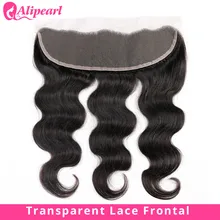 Объемная волна прозрачного кружева фронтальной 13X4 уха до уха часть с детскими волосами предварительно вырезанные бразильские человеческие волосы Remy для наращивания, AliPearl волос