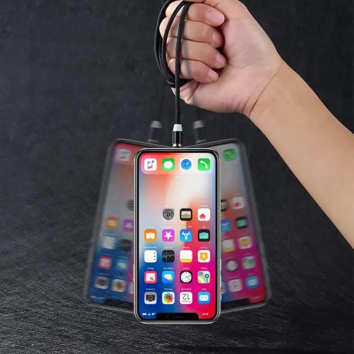 1 м 2.4A 3 в 1 Тип C USB Магнитный зарядный Дата кабель Линия для iPhone Xiaomi samsung с синим светодиодный индикатор освещает