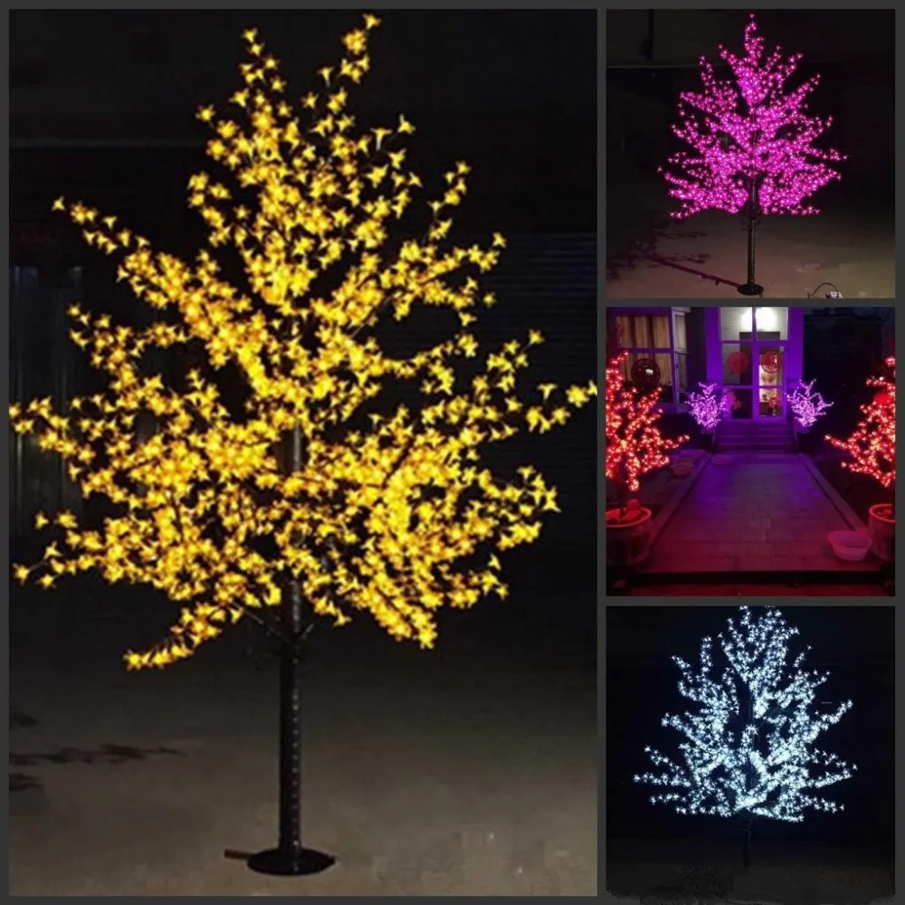 Ao ar livre led flor de cerejeira árvore luzes natal árvore ano novo  brilhante decorativo árvore lâmpada luzes paisagem decorações de natal -  AliExpress
