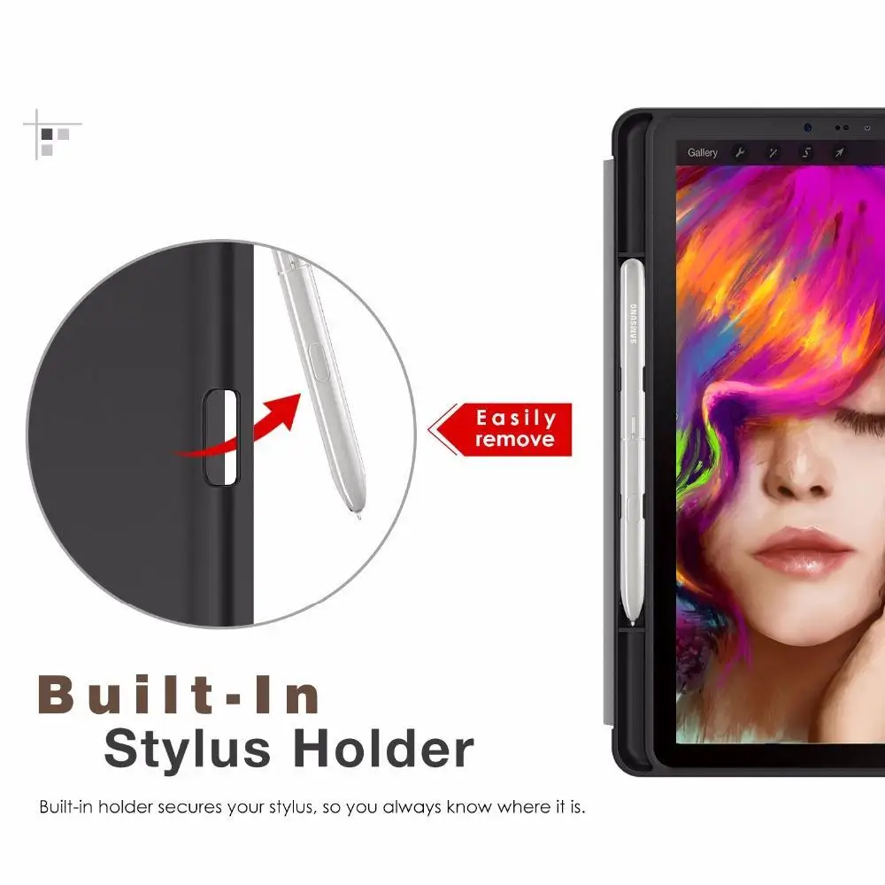 Чехол MoKo для samsung Galaxy Tab S4 10,5 с держателем для ручки S, Ультратонкий чехол-подставка из мягкого ТПУ с функцией автоматического пробуждения/сна